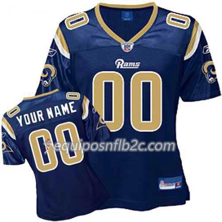 Camiseta Mujer NFL Los Angeles Rams Personalizar Navy 